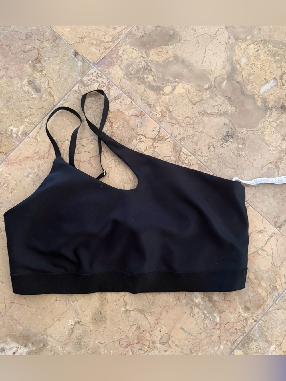 ALO Yoga One-Shoulder Cutout Sports Bra in Black - Picture 4 of 4